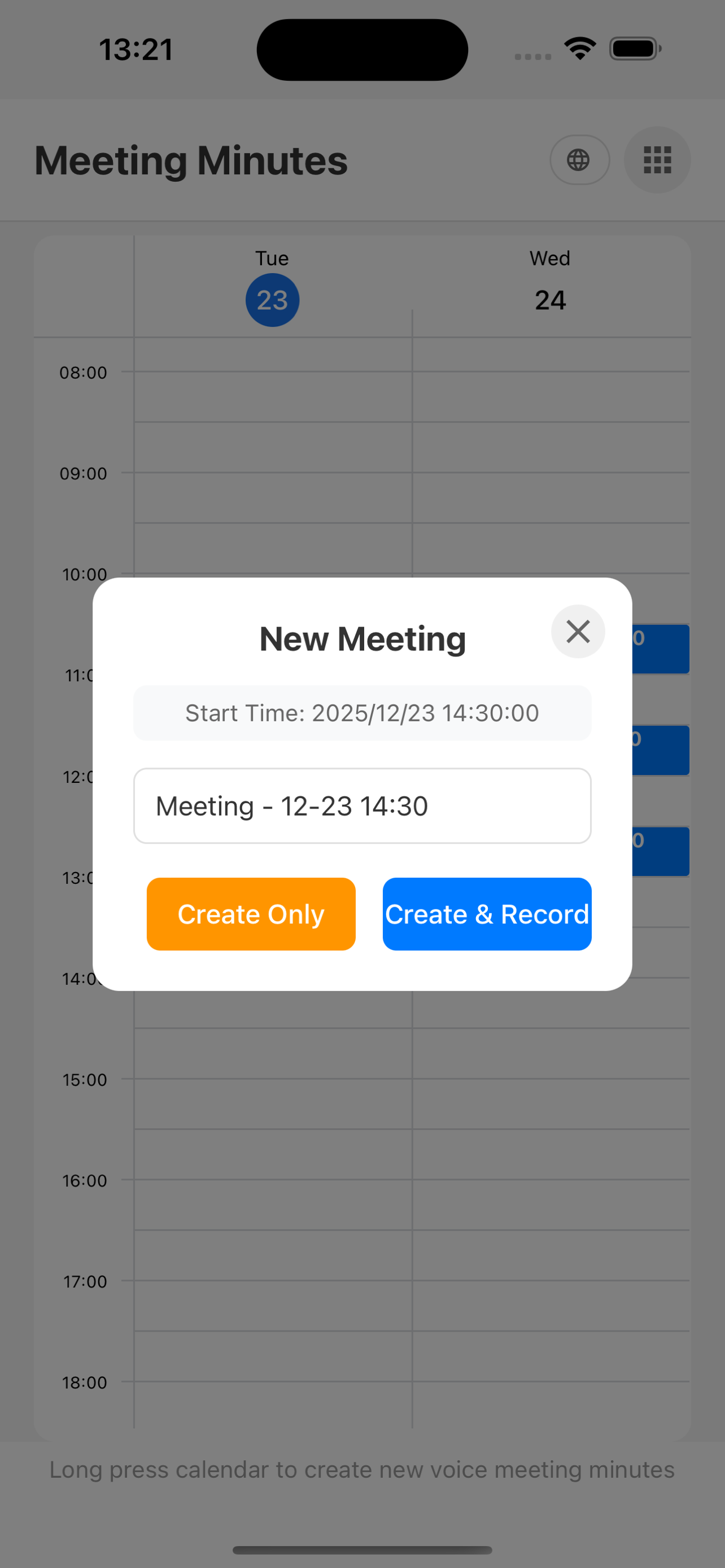 Meeting Details on iPhone